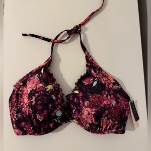 Victorias Secret Floral Halter Bikini Top NWT